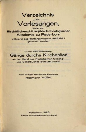 Gänge durchs Kirchenlied : an der Hand des Paderborner Gesang- und Gebetbuches "Sursum corda!"