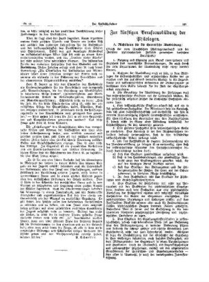 Zur künftigen Berufsausbildung der Philologen