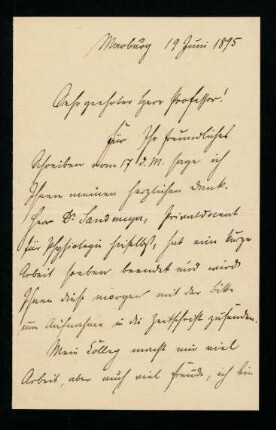 Marburg, 19.06.1895.