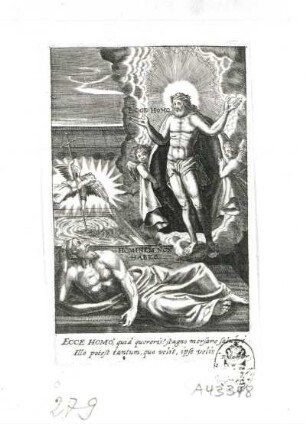 Ecce Homo : Ecce Homo. Kupferstich; 85 x 52 mm (R. Sadeler nach Le Jaune). Dresden: Kupferstich-Kabinett A 43 348 in A 1155, 2