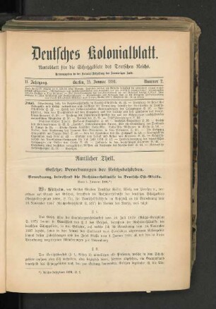15. Januar 1891. Nummer 2.