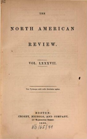 The North American review. 87. 1858