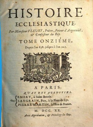 Histoire ecclésiastique, 11. Depuis l'an 858. jusques à l'an 925