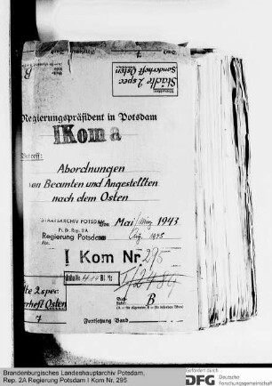 Abordnungen von Beamten und Angestellten in den Osten