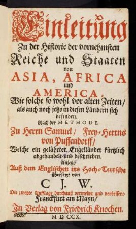 1r-960, Einleitung zu der Historie der vornehmsten Reiche ...