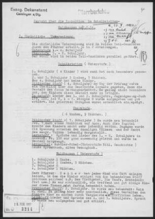 Schalkstetten-Waldhausen: Inspektionsbericht 1954