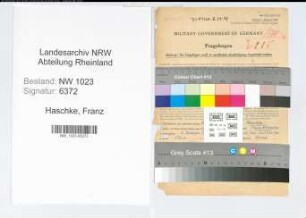 Entnazifizierung Franz Haschke , geb. 08.01.1895 (Rektor)