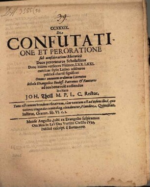 CCXXXIX. De confutatione et peroratione