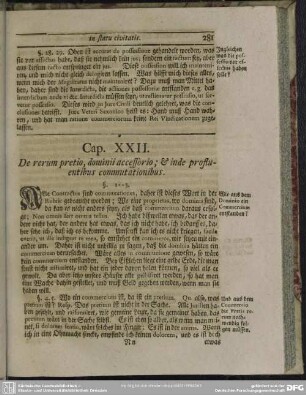 Cap. XXII. De rerum pretio, dominii accessorio; & inde prostuentibus commutationibus