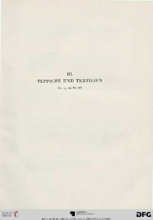 III. Teppiche und Textilien (Nr. 103-136)