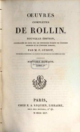 Oeuvres complètes de Rollin, 20. Histoire Romaine ; 4