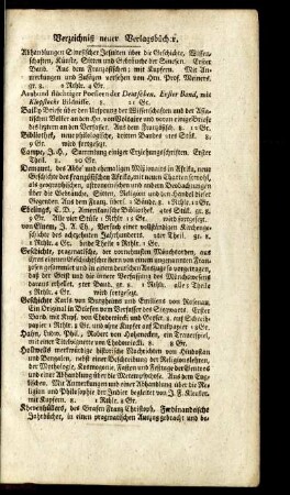 Verzeichnis neuer Verlagsbücher.