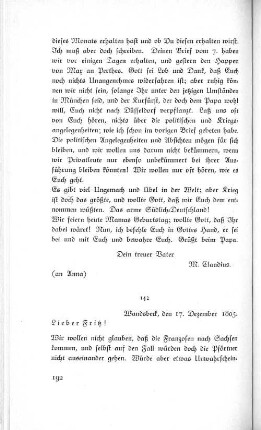 142 Wandsbeck, den 17. Dezember 1805.