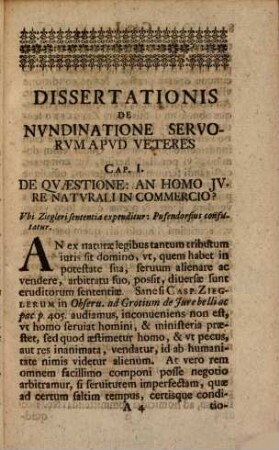 De Nundinatione Servorum apud Veteres lib. singularis