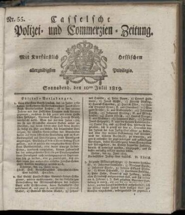 Nr. 55, Sonnabend, den 10ten Julii 1819