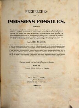 Recherches sur les Poissons Fossiles, 3