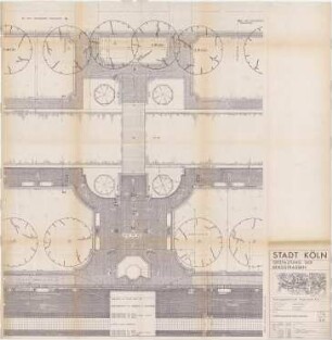 Hansjakob, Gottfried; Köln; Westliche Ringstraße - 'Kaiser-Wilhelm-Ring Brücke', Entwurfsplan Pflaster und Beläge (Grundriss)