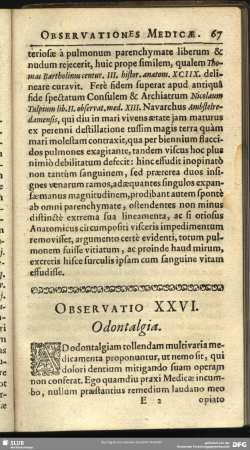 Observatio XXVI. Odontalgia