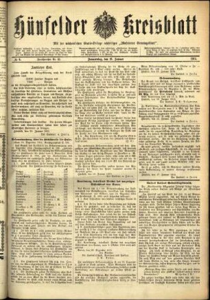 Ausgabe vom Donnerstag, den 21. Januar 1915.