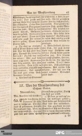 IX. Von der Menschwerdung des Sohnes Gottes.