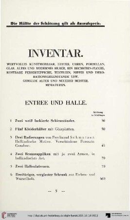 Inventar (Nr. 1-315)