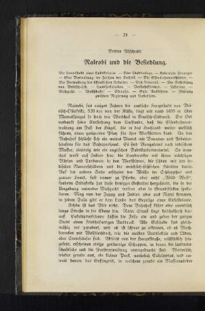 Dritter Abschnitt. Nairobi und die Besiedlung.