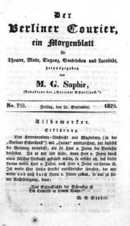 No. 793, Freitag, den 25. September 1829