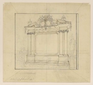 Bildentwurf mit Grabmonument oder Epitaph