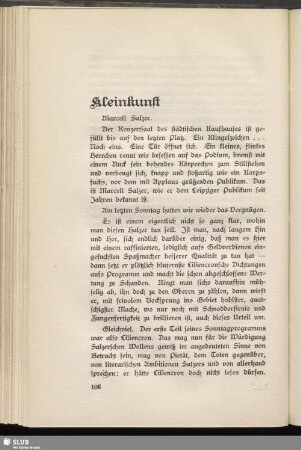 Kleinkunst. Marcell Salzer