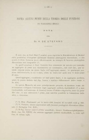 Sopra alcuni punti della teoria delle funzioni di variabili reali.