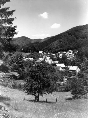 Sülzhayn. Ortsteilansicht. Blick vom Hang das Sülzetal abwärts nach Nordwesten.