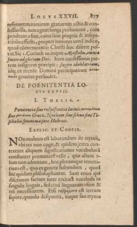 De Poenitentia Locus XXVIII.