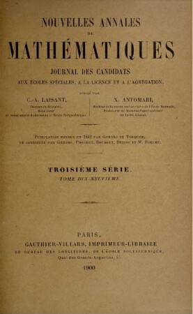 59: Nouvelles annales de mathématiques