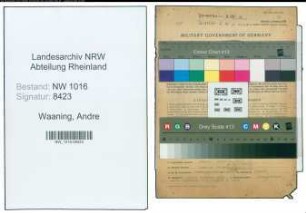 Entnazifizierung Andre Waaning , geb. 03.07.1899 (Fabrikant)