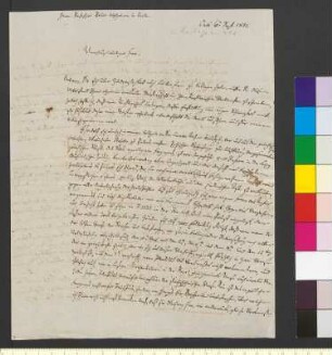 Brief von Lindau (Professor) an Zelter, Karl Friedrich