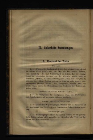 III. Sicherheits- Anordnungen.