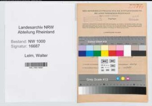 Entnazifizierung Walter Lelm, geb. 13.04.1905 (Zollsekretaer)