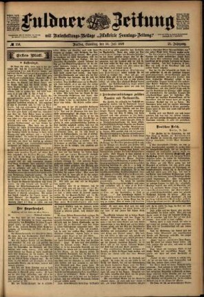 Erste Ausgabe vom Samstag, den 16. Juli 1898.