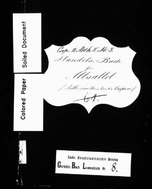 Gerichtshandelsbuch von Altsattel (Anteil Amt Meißen)