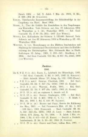 Zusätze zur Literatur von 1901