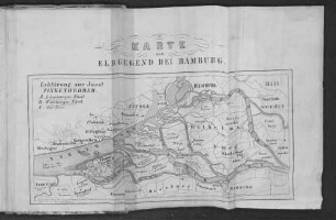 Karte der Elbgegend bei Hamburg.