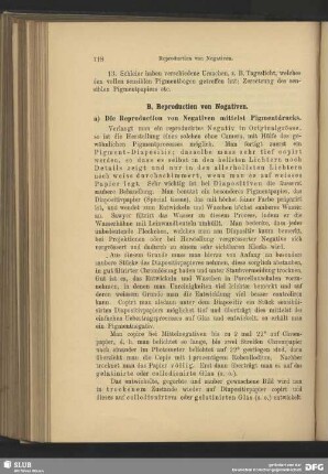 B, Reproduction von Negativen