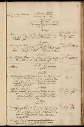 Verzeichniß einiger von Hhn. Mag. Ebeling aus Hamburg übersandten spanischen Bücher. - Von Herrn Hofrath Heyne gegeben.