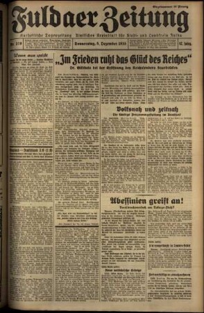 Ausgabe vom Donnerstag, den 05. Dezember 1935.