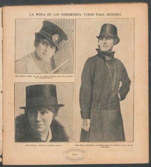 La moda de los sombreros - Tubos para mujeres - [Ilustración]