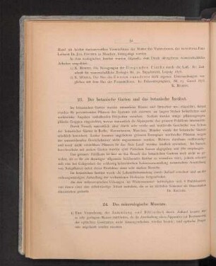 23. Der botanische Garten und das botanische Institut.
