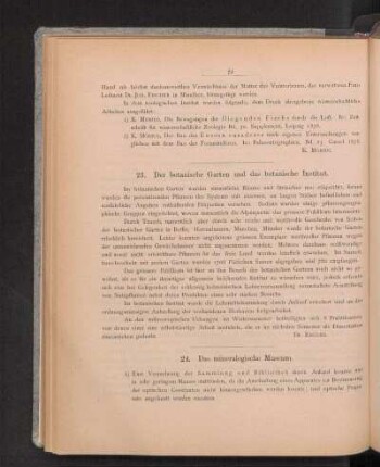 23. Der botanische Garten und das botanische Institut.
