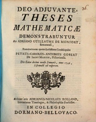 Theses mathematicae