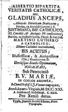 Assertio bipartita veritatis catholicae