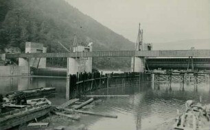 Staustufe Neckarsteinach und Neckargerach, Deutschland, 1930-1931